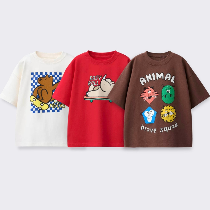 Baby Clothing In Summer - Kaus Kartun Cetak untuk Pakaian Anak-anak