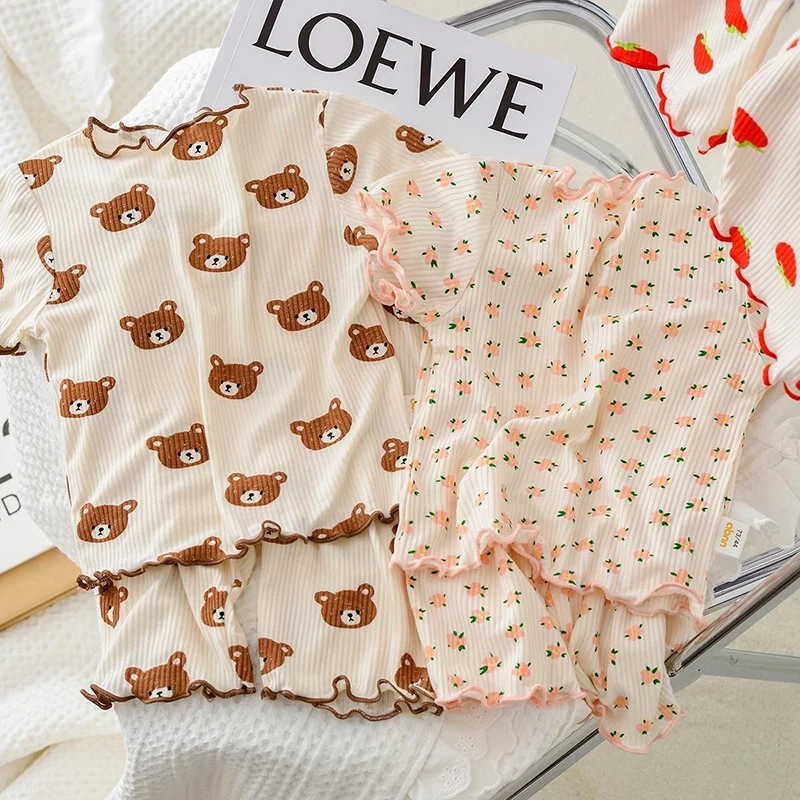 Baby Clothing Dividers - Set Piyama Kasual Kartun Katun Musim