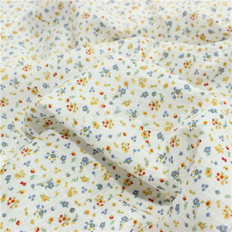 Baby Clothing Sewing - Kain Krep Katun Gambar Bunga DIY