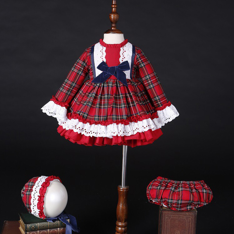 Baby Clothing For Girls - Gaun Putri Bola Pompom Spanyol Antik