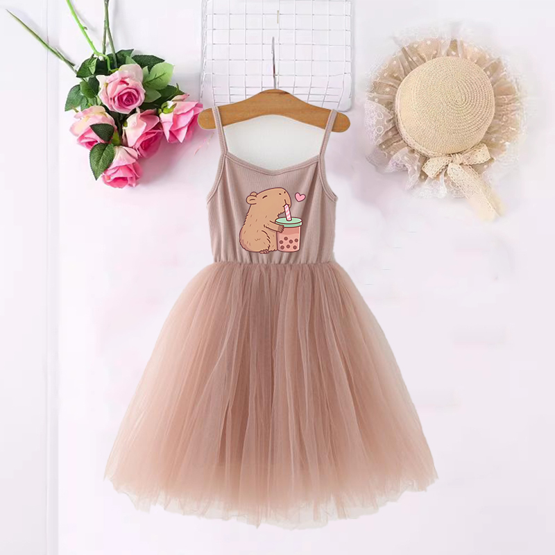 Baby Clothing In Summer - Gaun Anak Perempuan Capybara Gaun Lengan