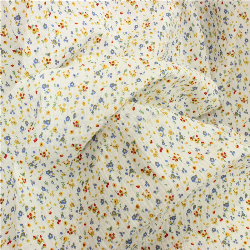 Kain Krep Katun Gambar Bunga D - Baby Clothing Sewing ulasan dan harga